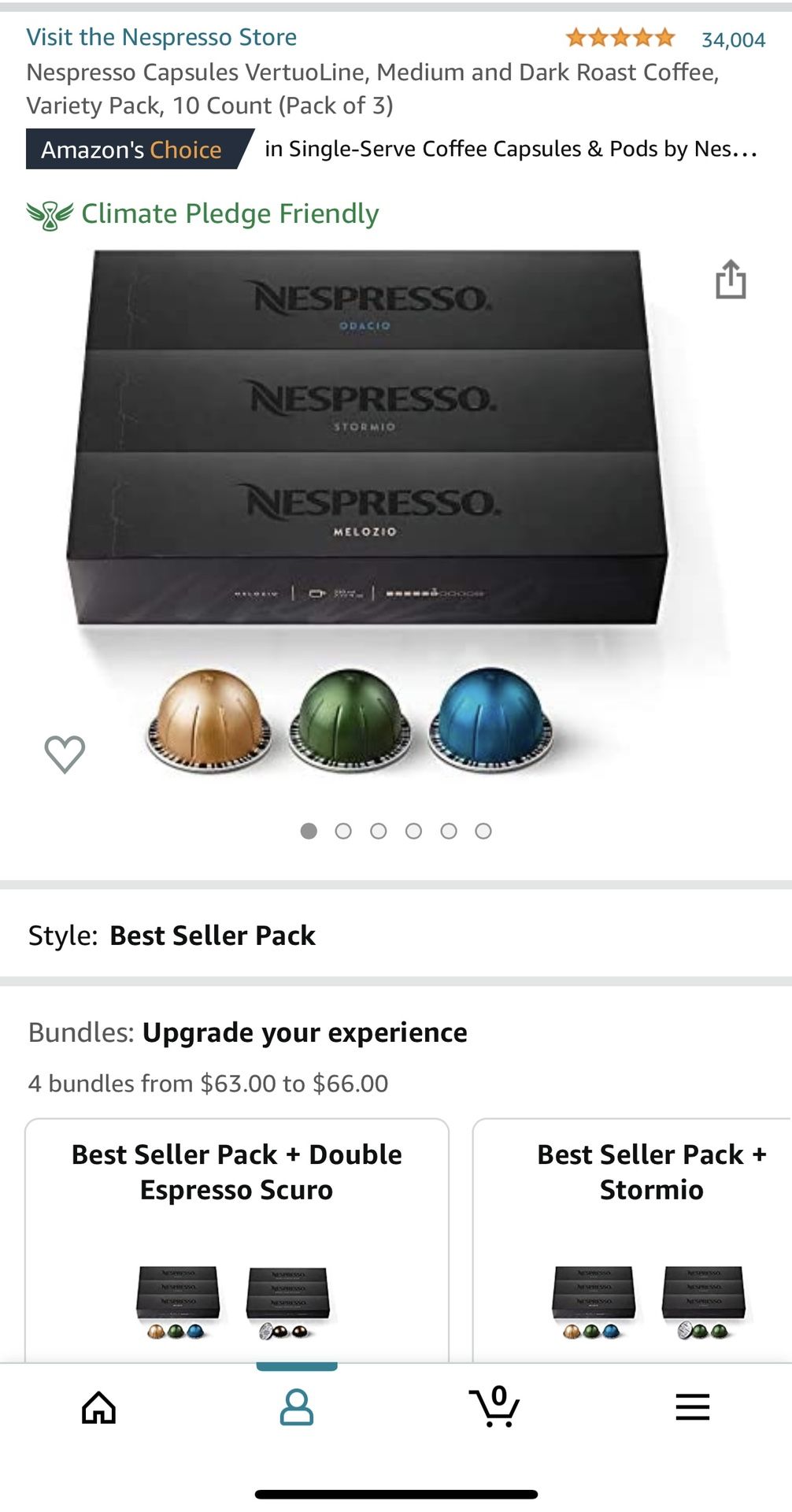 Nespresso Capsules VertuoLine，Medium and Dark Roast