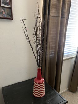 Vase with twigs and mini lights