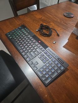 CORSAIR - K100 Air Wireless Full-Size Bluetooth RGB Mechanical Cherry MX Ultra Low Profile Tactile Switch Gaming Keyboard - Black