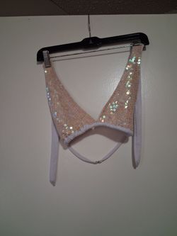 Iridescent Sequin Halter Crop Top