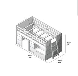 Twin bunk bed and Storage
