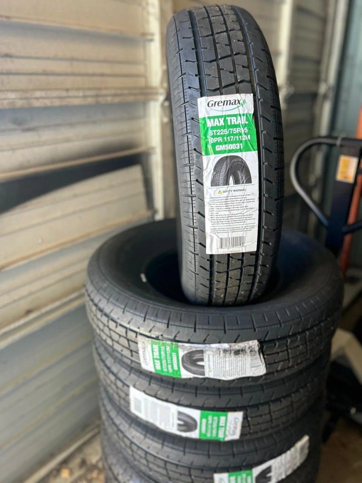 ST225/75R15 Gremax 10Ply trailer Tires with free Install & Mount 2257515