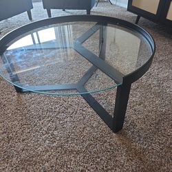 Glass table.