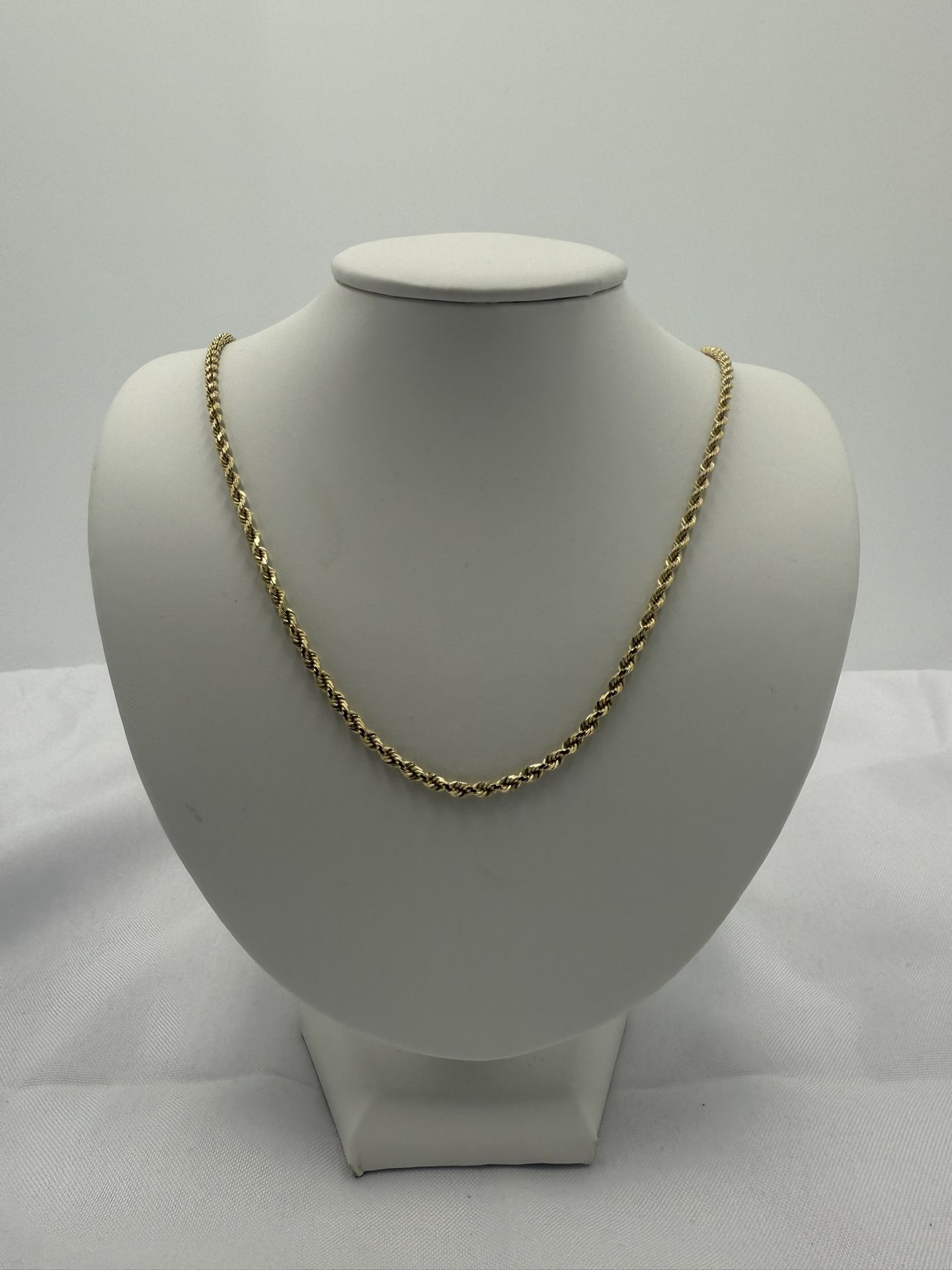 24” 14kt Yellow Gold Solid Rope Chain