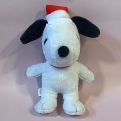 Peanuts Christmas Snoopy Black &amp; White Dog w Christmas Hat Excellent Used Con… 