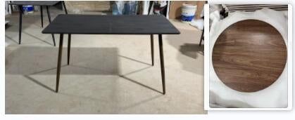 Homy Casa ROSA WOOD 120 47.2" Walnut Brown Dining Room Table