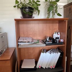 Cherry Wood Bookshelf , Sturdy Bookshelves, Bookcase With Deep Shelves 