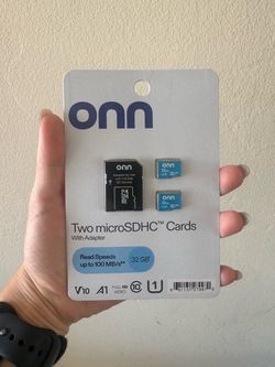 NEW onn. 32GB microSD Cards (2-Pack) + SD Adapter