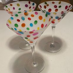 POLKA DOTS MARTINI GLASSES