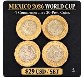Mexico 2026 World Cup Commemorative 20-Peso Coins Set