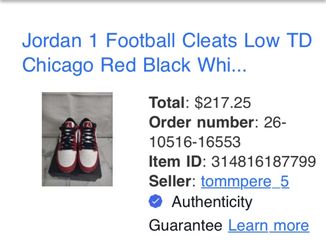 Jordan 1 Cleats Size 9