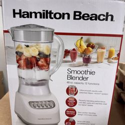 Hamilton Beach White Smoothie Blender w/ 48 oz. Jar & Stainless Steel Blade