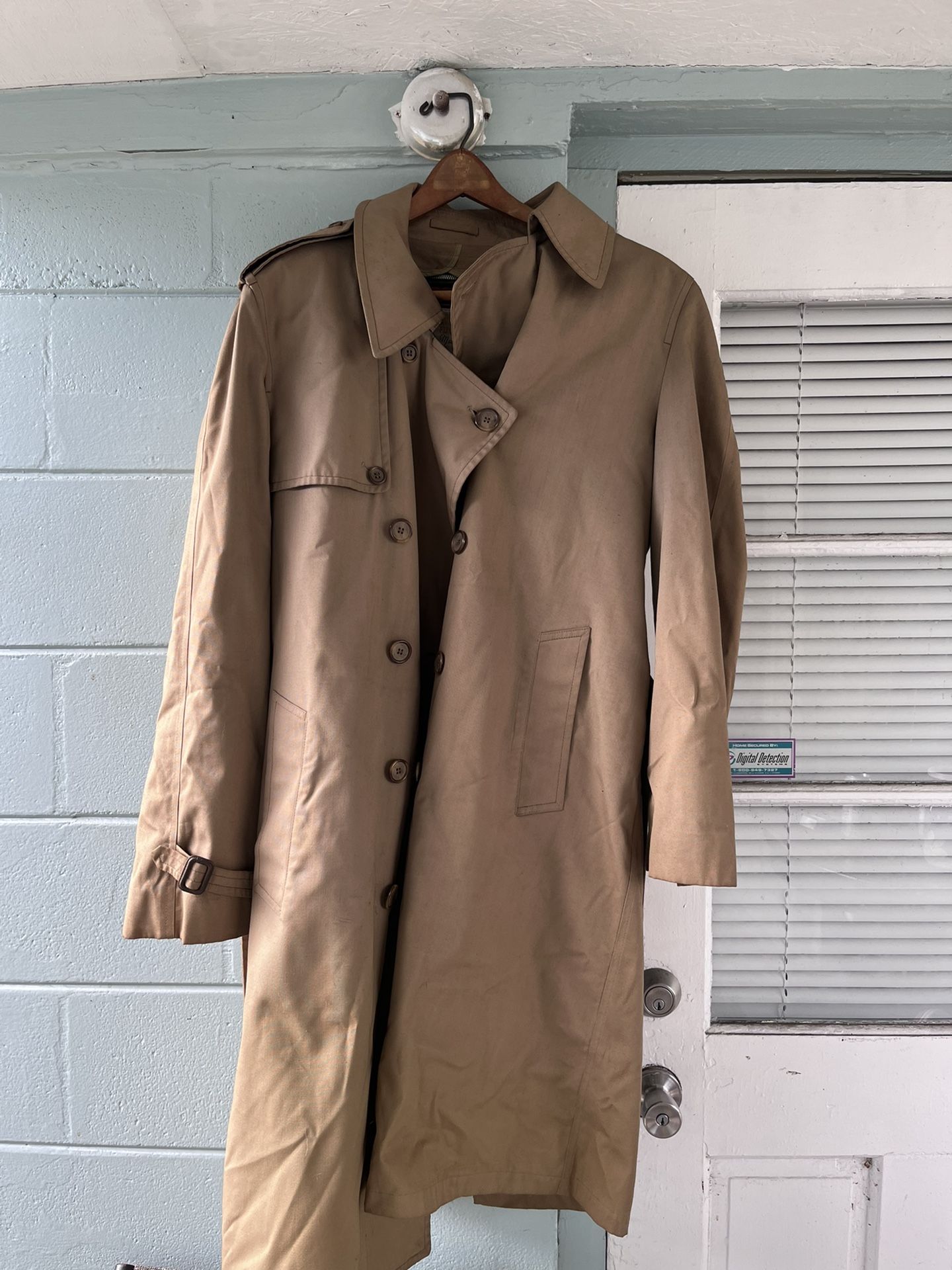 LONDON FOG Maincoats Vtg USA RAINCOAT Rain Trench Coat W/Pile Liner Men’s 42 Long