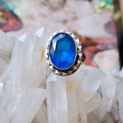 London Blue Topaz Sterling Silver Ring Size 7