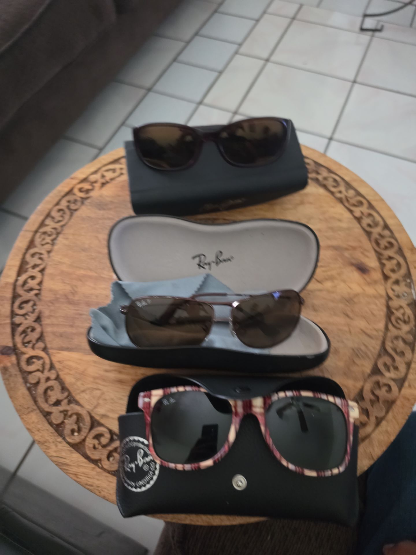 Brand sunglasses. Maui Jim , and Ray Ban. $55 each