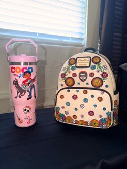 Coco set. Disney Oogie Boogie Loungefly Bag and Stanley 30 oz tumbler.