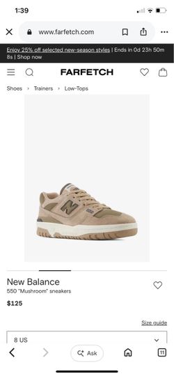 New Balance 550 "Mushroom" sneakers
