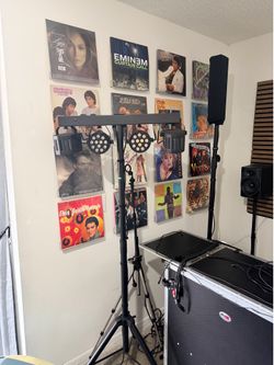 5 in 1 DJ Lights with Stand Combination Party Light Dj Disco Lights Stage Lighting for Parties 3/6/15CH with Sound Activated,DMX,Remote Control Strobe