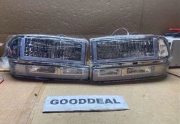 #170 Fit 98-04 Chevy Blazer/Chevrolet S10 Chrome Clear LED DRL Switchback Headlight lamp light
