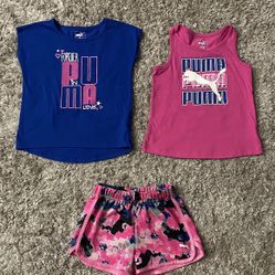 LIKE NEW‼️ PUMA 3 - PIECE SHORT SET ** TODDLER BABY GIRL ** 4T