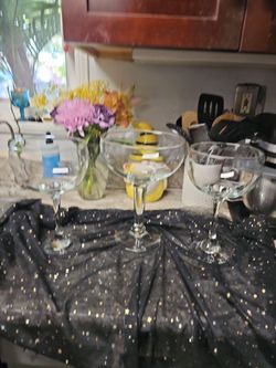 Clear Glass Margarita Glasses Set of 3