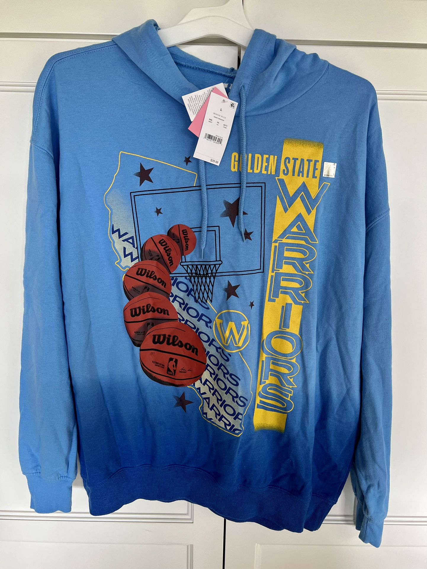 NBA Golden State Warriors Women's Pullover Hoodie - Ombré Blue - Size Large