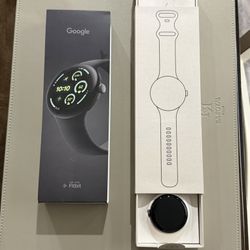 Google Pixel Watch Black w/ Charger & Case Bundle