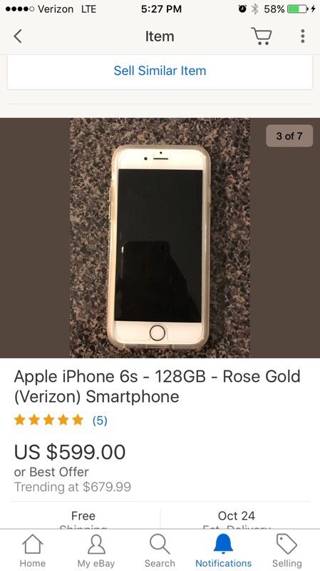 Verizon iPhone 6S- Rose Gold 128 GB