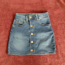 Cat & Jack Girls Ultimate Stretch Denim Jean Skirt Sz S (6/6X)