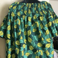 African Ankara Long Off Shoulder Dress Perfect For Bold Look