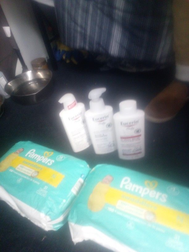 Pampers Newborn Swaddlers Eucerin Baby Lotion Shampoo And Body Wash