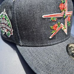  Houston Astros 9FIFTY A-Frame Denim Rose Floral Snapback 
