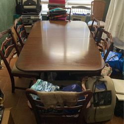 Walnut Dining Table & 6 Chairs-REDUCED