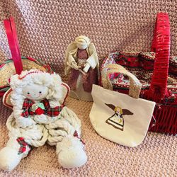 Christmas Angels and Basket Lot A