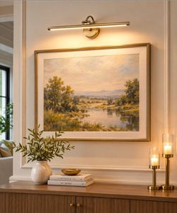 Tassuowell Hardwired Picture Light,24 Inch Dimmable Art Light for Paintings,14W,3000K Warm White,Antique Bronze Rotatable Picture Frame Light