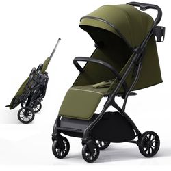 Lightweight Travel Stroller for Toddlers, Compact Fold Baby/Infant Stroller with Telescoping Handle & Cup Holder, Airplane-Friendly, One-Hand Easy Fol