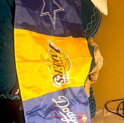 Lakers, Cowboys, Dodgers Flag