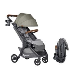 Ergobaby Metro+ Deluxe Compact Baby Stroller, Lightweight Umbrella Stroller Folds Down for Overhead Airplane Storage (Carries up to 50 lbs), Car Seat 