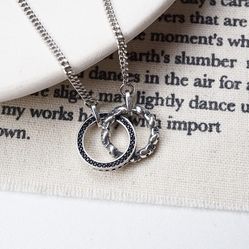 Double round necklace 925 sterling silver