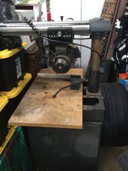 Sears Craftsman 10” Radial Arm saw with matching wheeled Bench - $75!