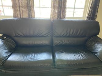 Black leather couch set
