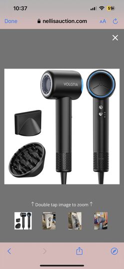 Volgtia Hair Dryer With Diffuser For Curly Hair, Blow Dryer, 110000 RPM Professional High Speed Hairdryer With Negative Ions, 1400W Blow Dryer With 6.