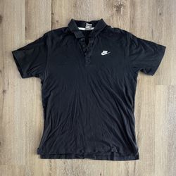 Nike Sportswear Polo Shirt Mens Size L Black Embroidered Logo   