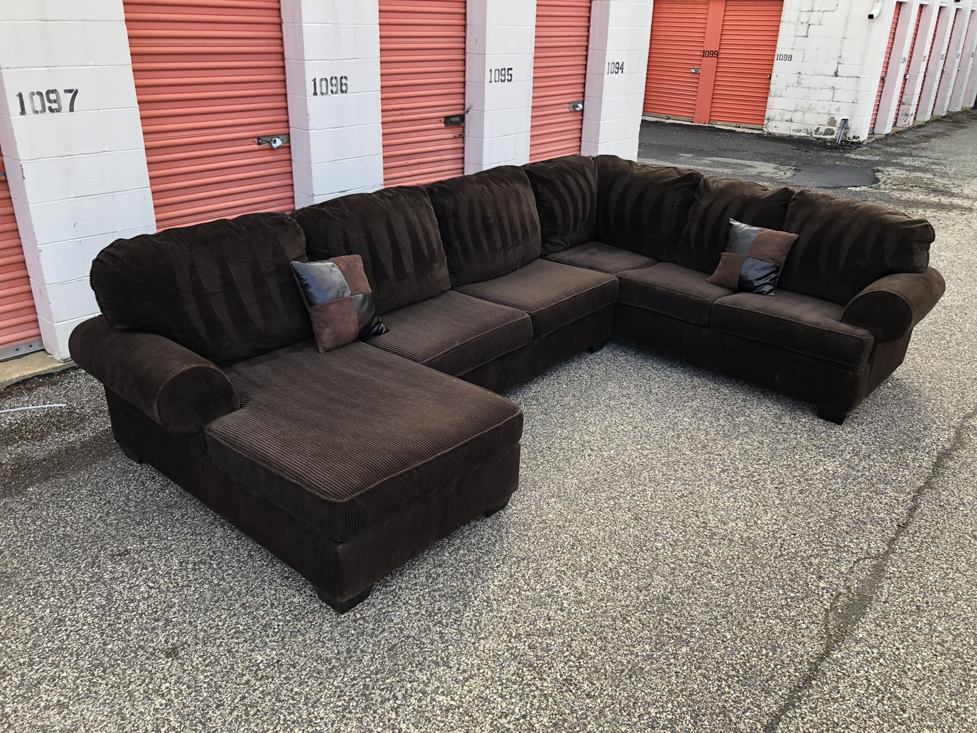 FREE DELIVERY - Ashely Big Double Sectional Dark Brown Couch - Look My Profile For More Options