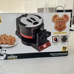 Disney Mickey Mouse 90th Anniversary Double Flip Waffle Maker - Multicolour