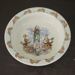 Vintage Royal Doulton Bunnykins English Fine Bone China Bowl "Rocket Trip"
