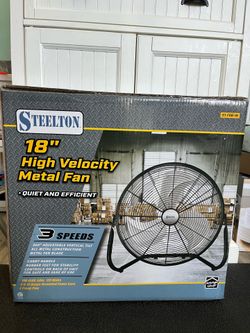 New. Steelton 18” High Velocity Metal Fan