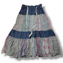 Young Threads Skirt Size Medium 28" Waist Women's Maxi Skirt Boho Bohemian Plaid Women's Skirt Measurements In Description 