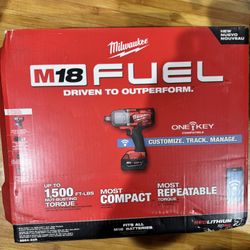 M18 FUEL ONE-KEY 18V Li-Ion Brushless Cordless 3/4 in. High-Torque Impact Wrench with Friction Ring, Resistant Batteries