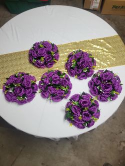Purple  rose flower balls  .